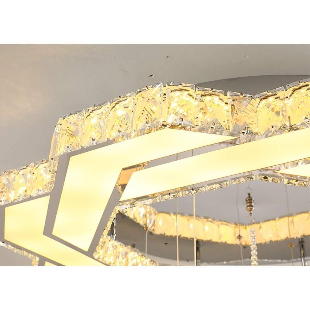 Crystal LED Flush Mount Ceiling Light - Vintage Tiered Design