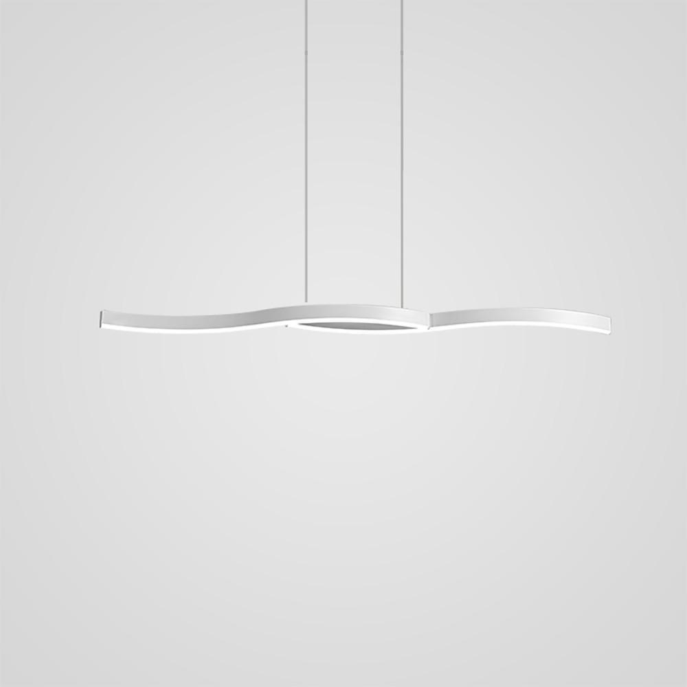 Dual Wave Modern Pendant Light Metal PVC 2-Light Chandelier