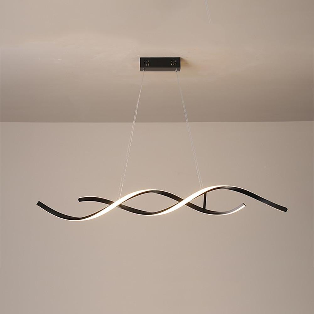Wave Design Modern Pendant Light Metal & PVC Minimalist Ceiling Lamp