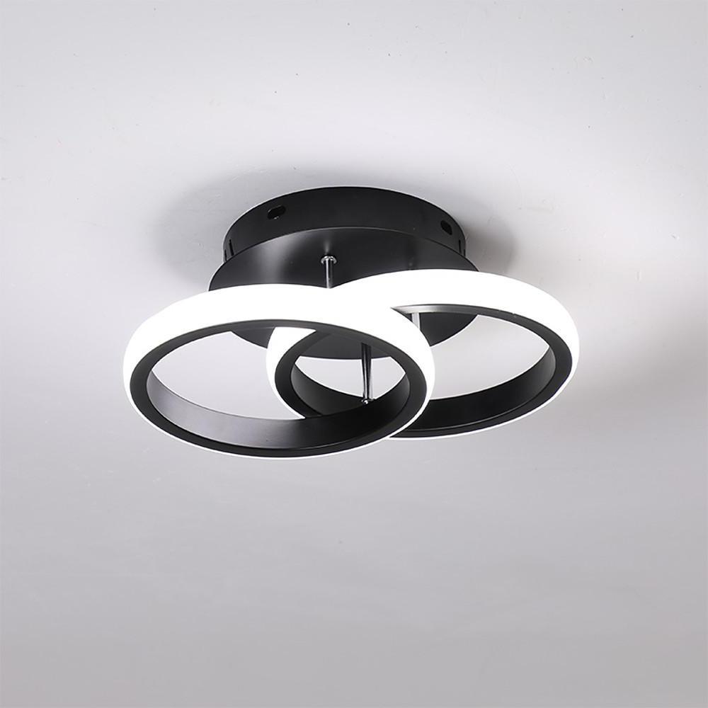 Modern Dual Circle LED Flush Mount Metal Ceiling Light