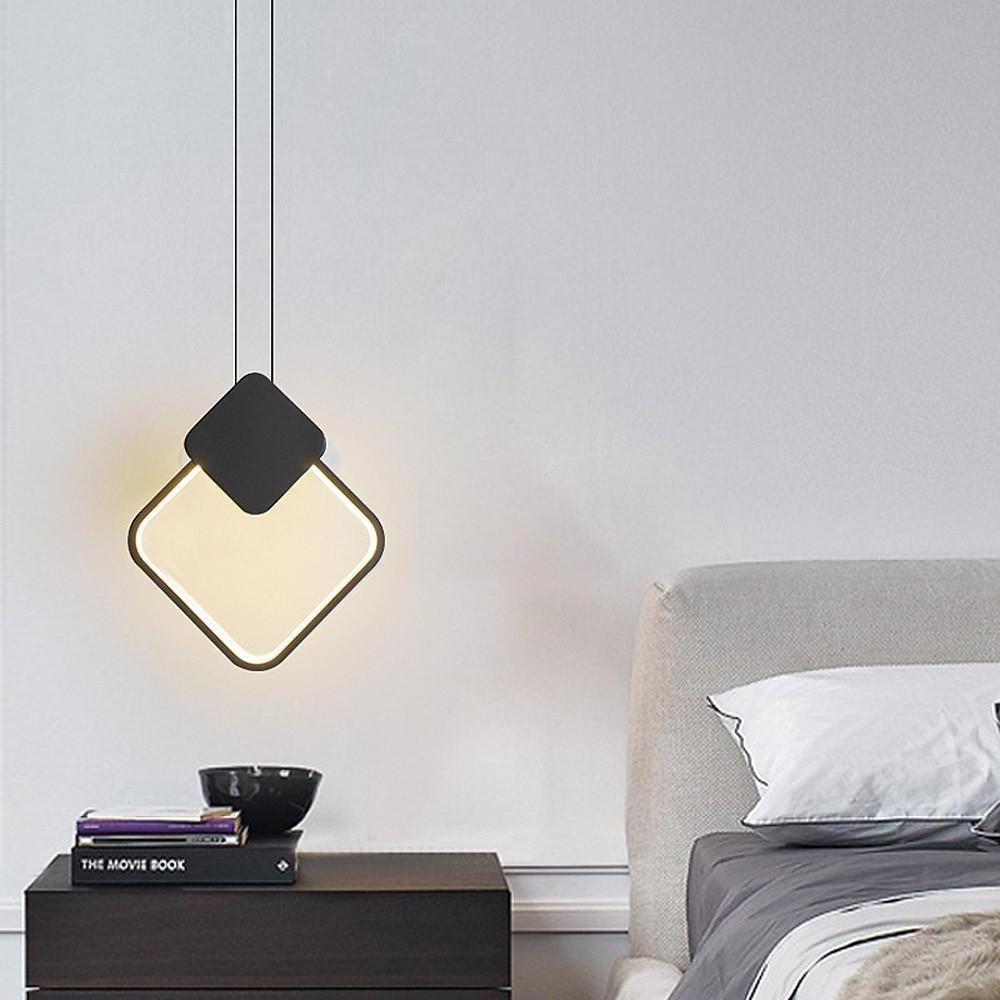 Geometric Black LED Pendant Light Modern Hanging Ceiling Lamp