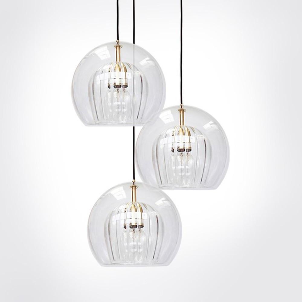 Glass Globe Pendant Light with Copper Finish – Modern Industrial
