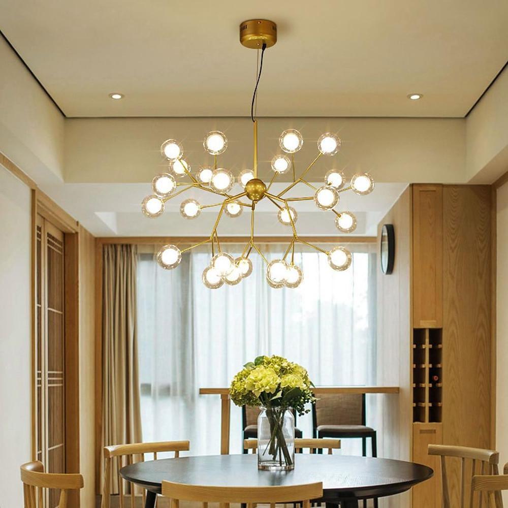 Artistic Branch Glass Globe Modern Chandelier with 27 LED Lights