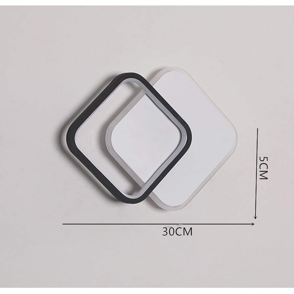 Modern Square Acrylic LED Flush Mount Ceiling Light - Geometric Design