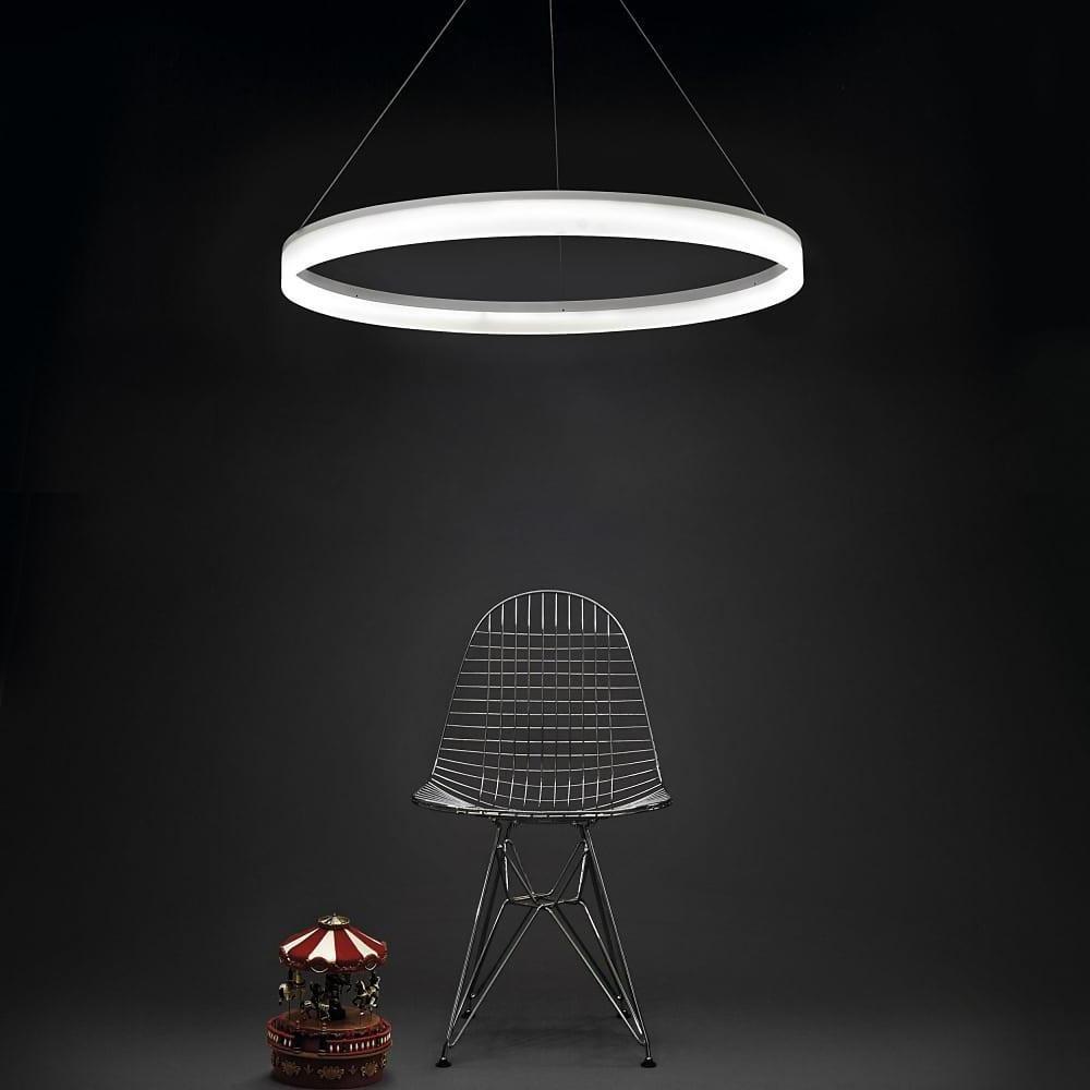 Modern Circular LED Pendant Light Aluminum Acrylic Island Lighting