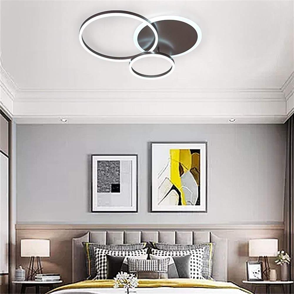 3-Layer LED Circle Flush Mount Light - Dimmable, 26"x20"
