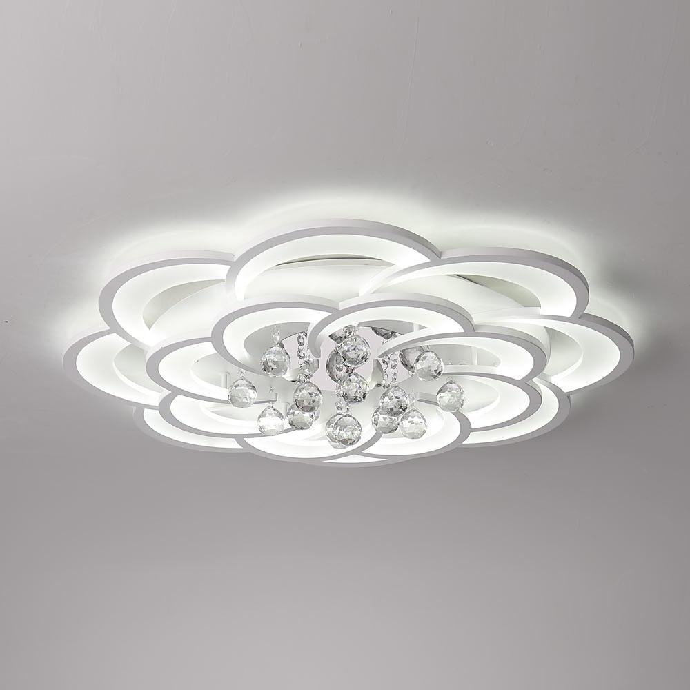 Floral Crystal Acrylic LED Flush Mount Ceiling Light - 31 Inch
