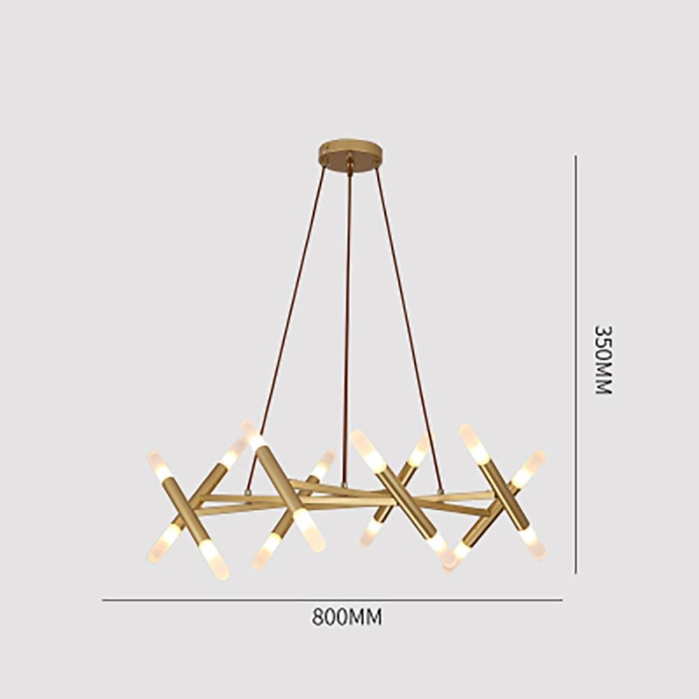 16-Light Industrial Metal Chandelier with LED Ambient Lighting