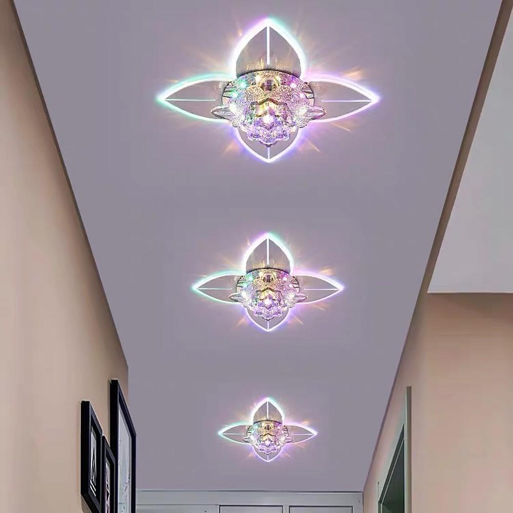 Star Crystal Flush Mount LED Ceiling Light - Multi Color Modern