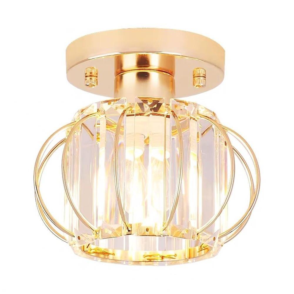 Modern Crystal Flush Mount Ceiling Light with LED Warm White Glow