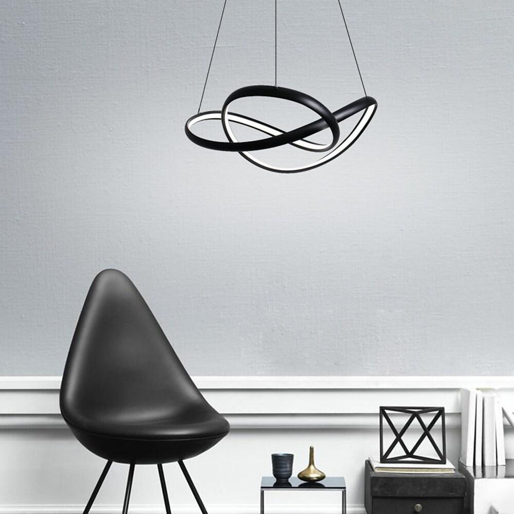 Curved Modern LED Pendant Light Dimmable Adjustable Metal