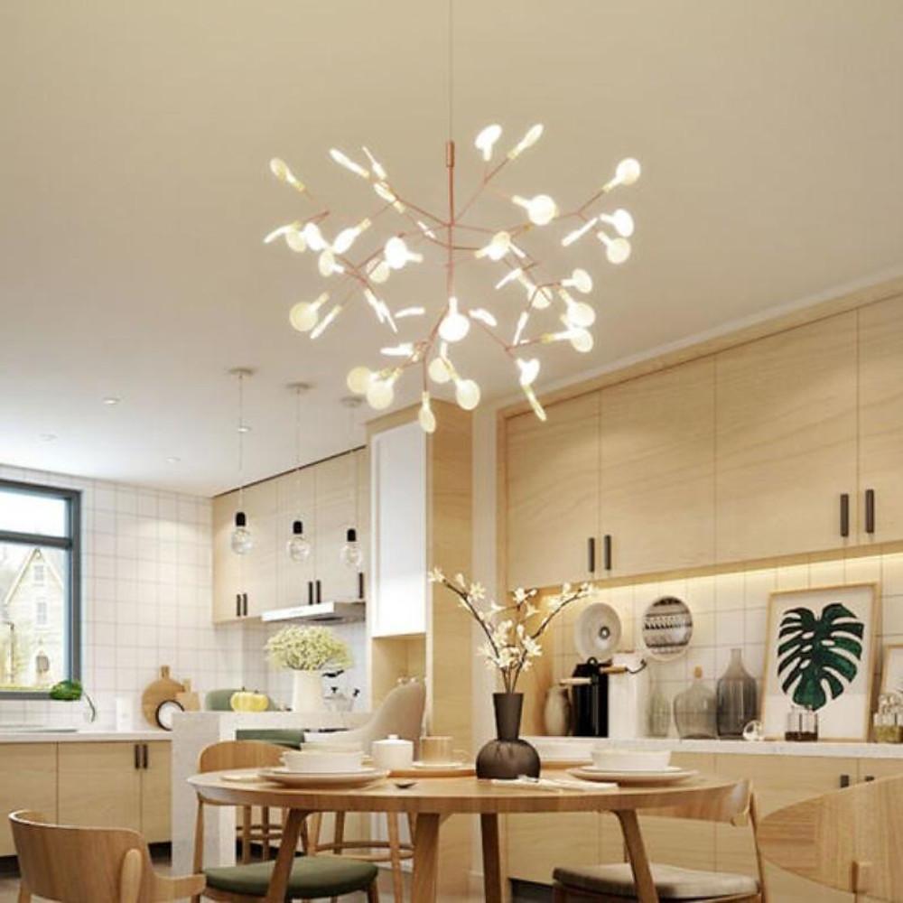 45-Light Sputnik Chandelier with Copper & Glass LED Design