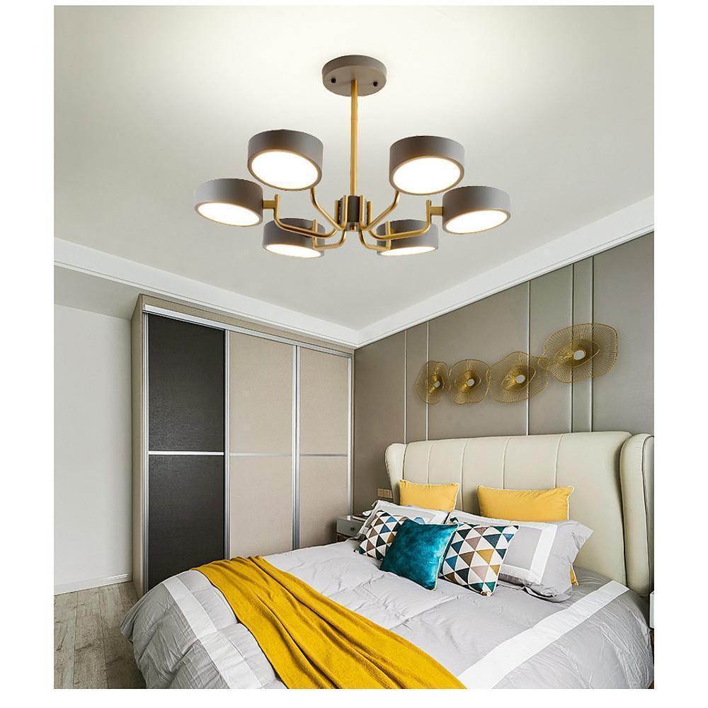 6-Light Modern LED Flush Mount Ceiling Light – Metal & Acrylic