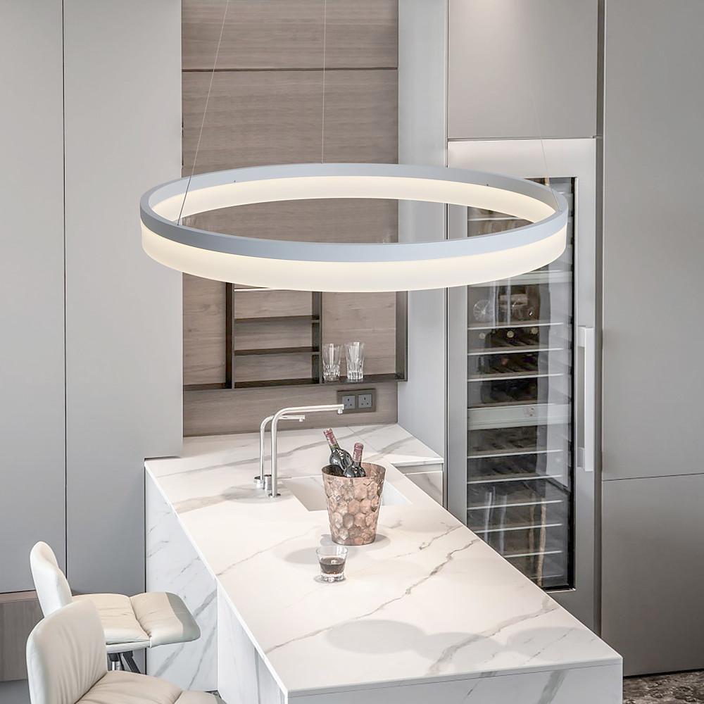 Modern Ring Pendant Light Aluminum Acrylic LED Ceiling Fixture