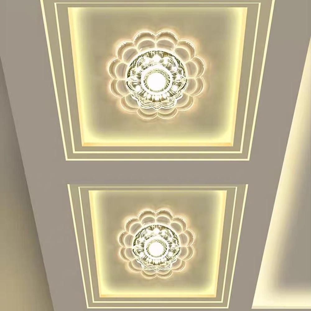 Floral Crystal Flush Mount LED Ceiling Light for Kids & Entryway