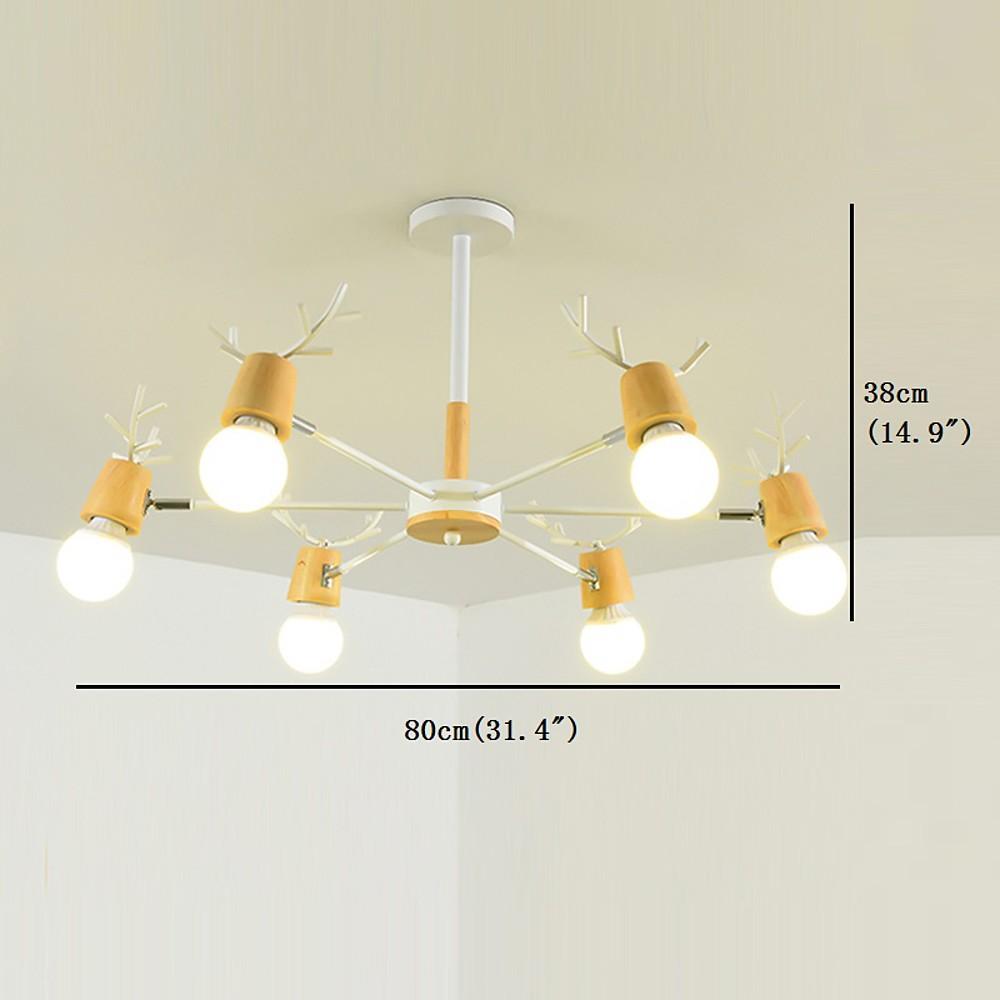 6-Light Nordic Antler Chandelier | Modern Metal Sputnik Design