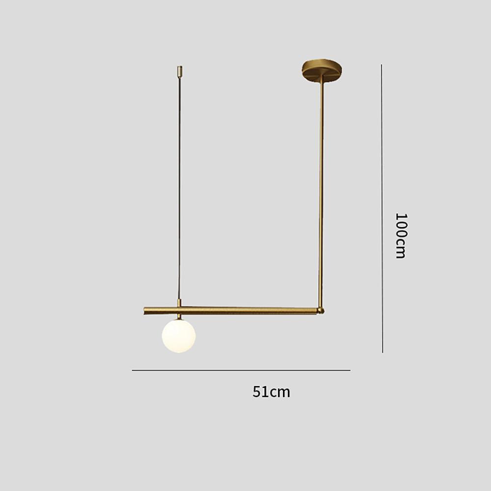 Linear Globe Pendant Light – Copper & Glass Modern Dining Lighting