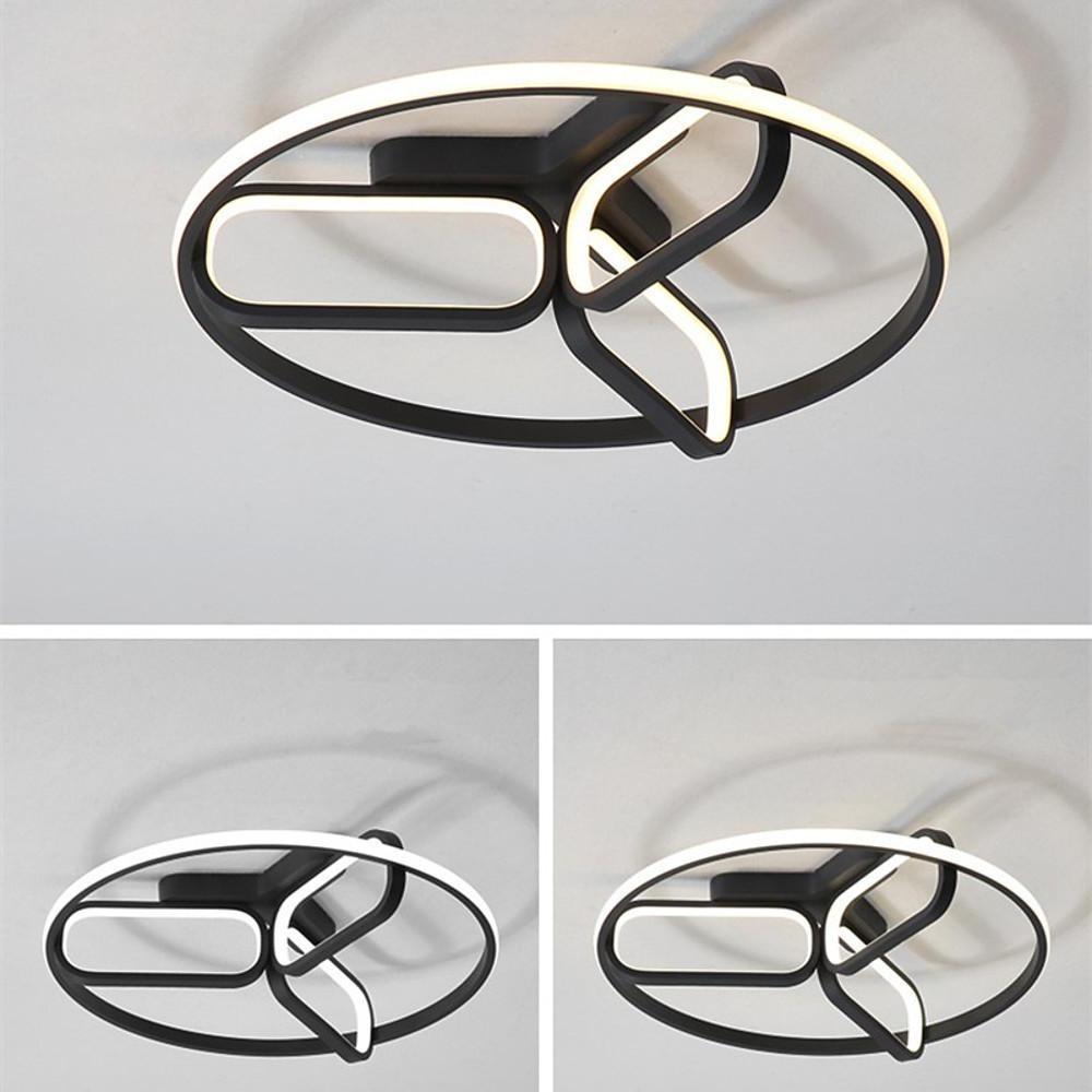 Modern Geometric LED Flush Mount Ceiling Light – Aluminum & Acrylic