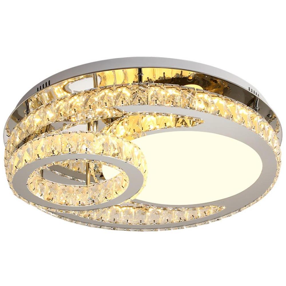 Overlapping Circles Crystal Flush Mount LED Ceiling Light