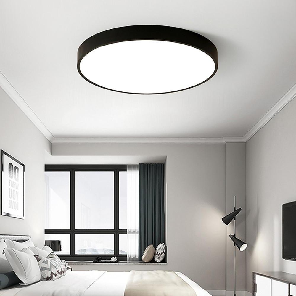Modern Round LED Flush Mount Ceiling Light - Customizable Colors