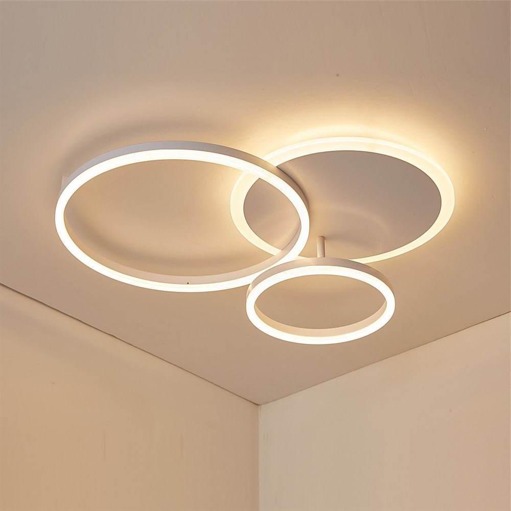 3-Layer LED Circle Flush Mount Light - Dimmable, 26"x20"