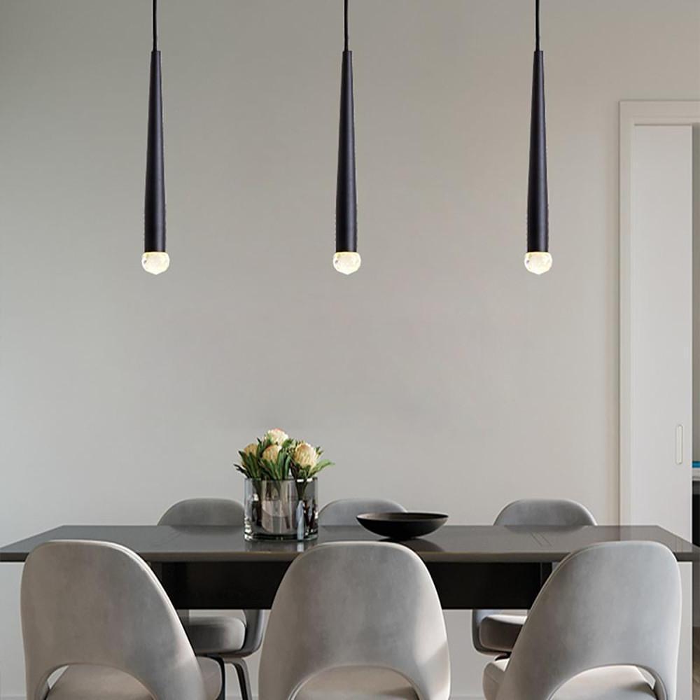 Slim Cylinder Electroplated Metal LED Nordic Pendant Light