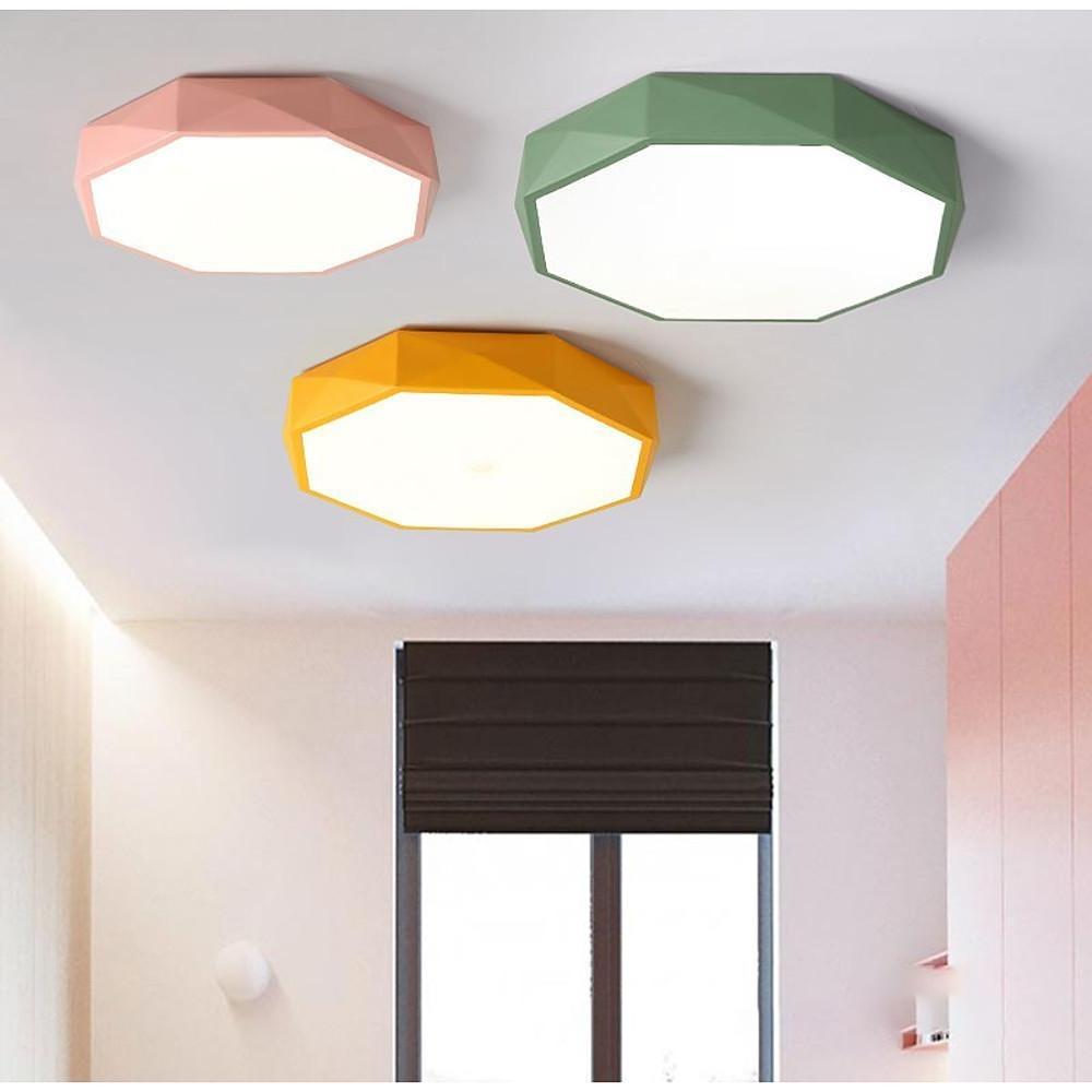 Octagonal LED Flush Mount Ceiling Light – Modern Kids Bedroom