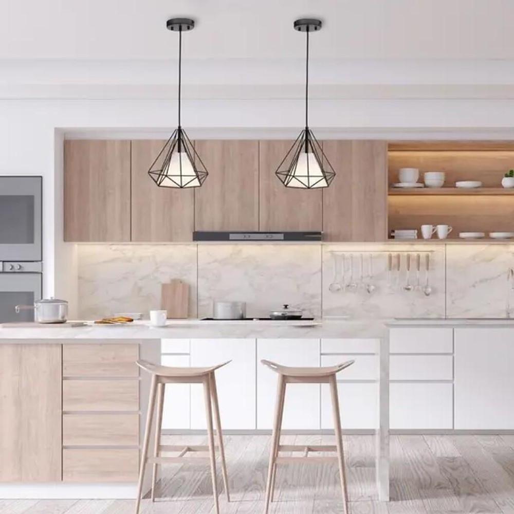 Modern Geometric Pendant Light - 3-Tier Metal Cluster Ceiling Fixture