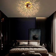 Crystal Metal Flush Mount Ceiling Light 6-Light Traditional