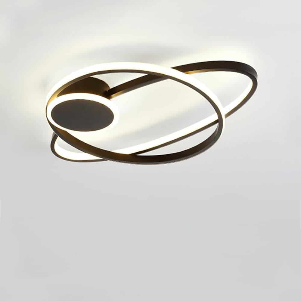 Modern Oval LED Flush Mount Ceiling Light - Metal Finish