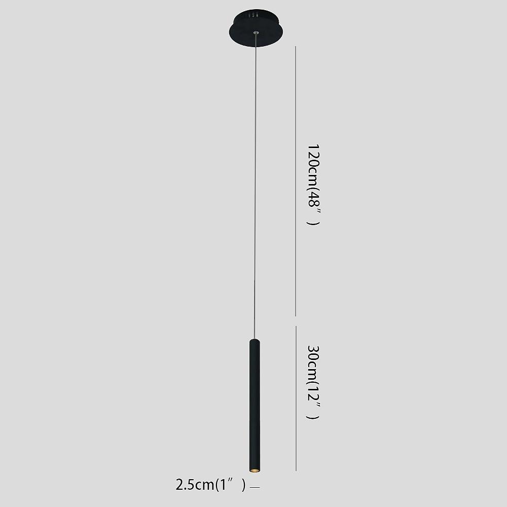 Modern Black Aluminum Pendant Light with Integrated LED Downlight
