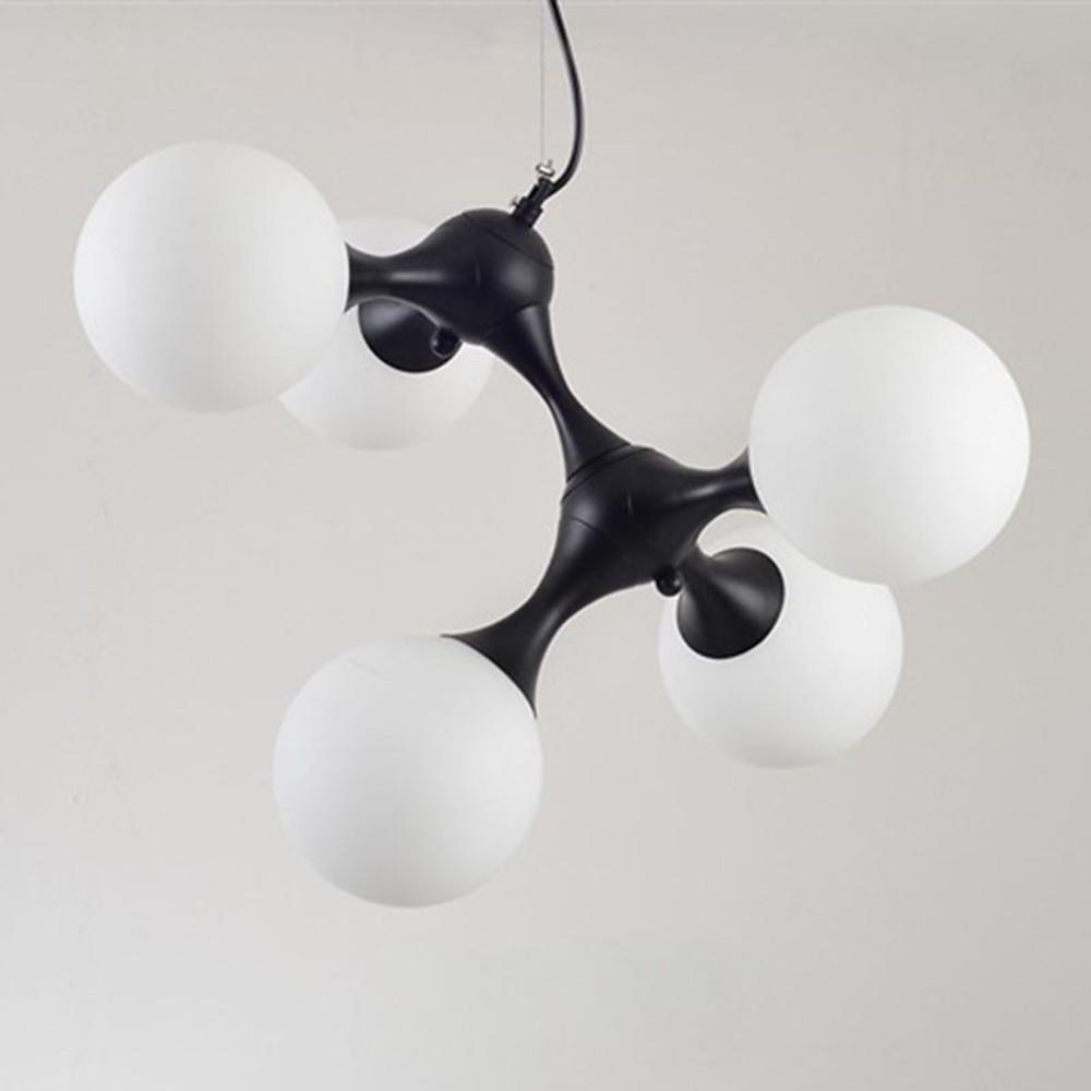 Modern Sputnik Chandelier with 9 Glass Globe Shades