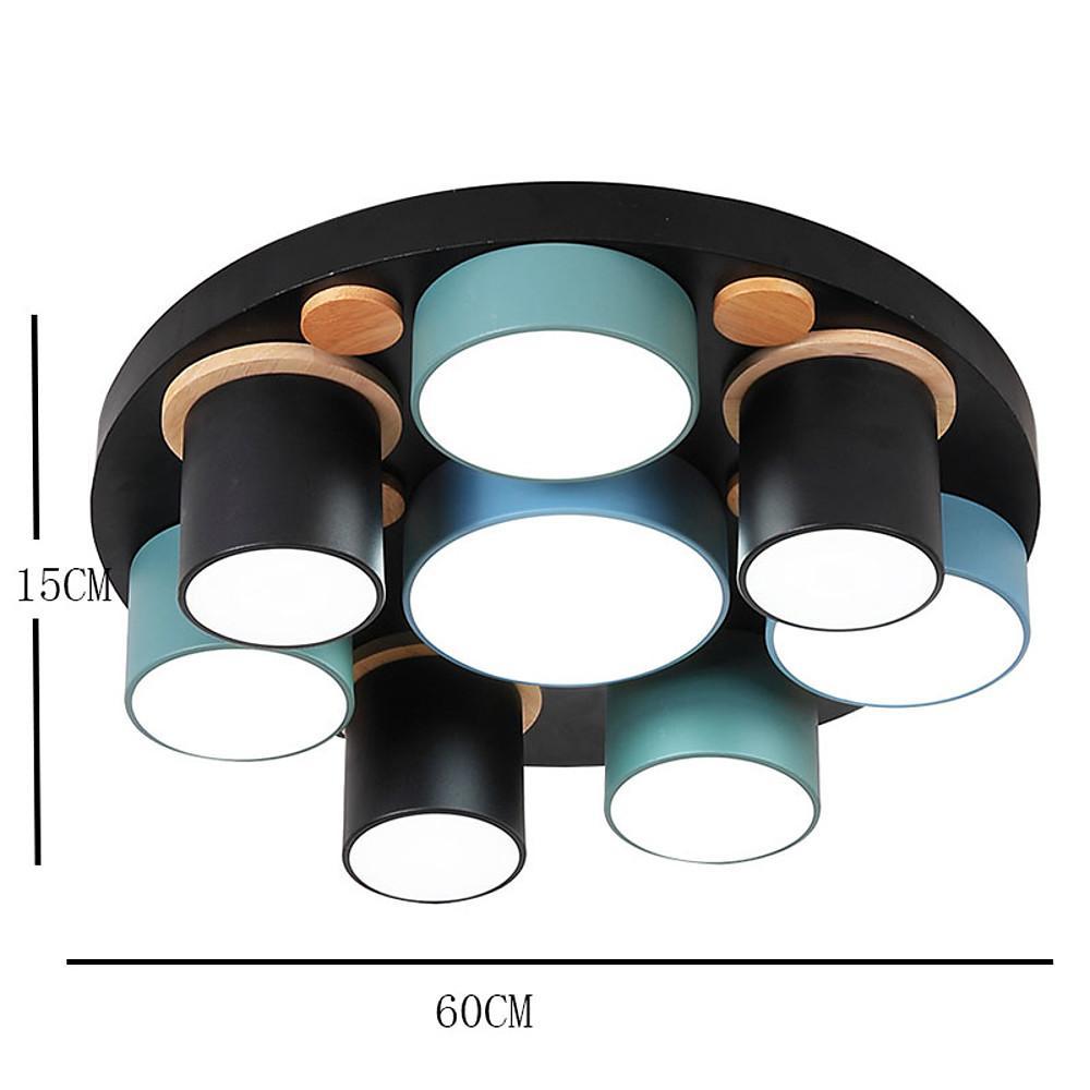 Modern Cylindrical Semi Flush Mount LED Ceiling Light - Metal & PVC