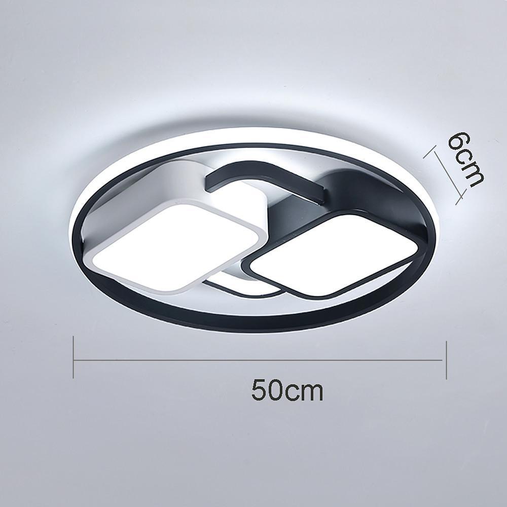 Geometric Dimmable LED Flush Mount Ceiling Light Black Metal Acrylic