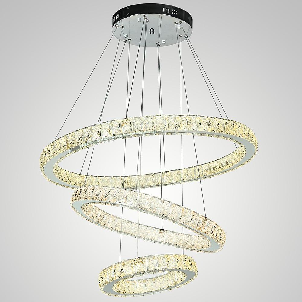 Modern Geometric Circle Crystal Chandelier LED Ceiling Light