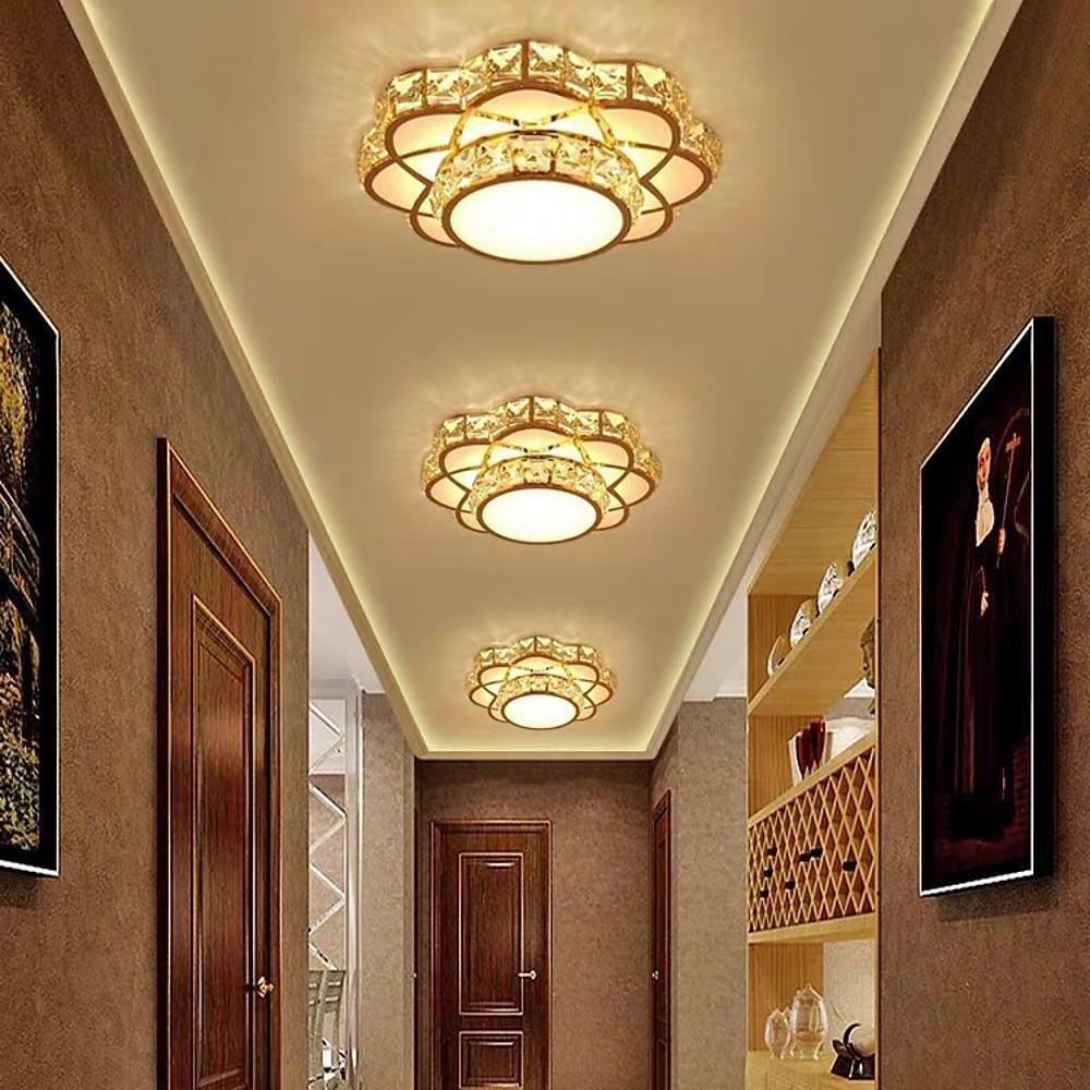 Modern Crystal Flower Flush Mount LED Ceiling Light