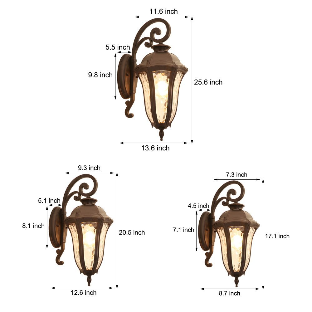 Modern Outdoor Wall Light - Die-Cast Aluminum with Textured Shade