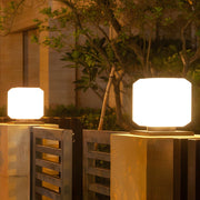 Modern Cube Outdoor LED Post Light - Waterproof Solar or Hardwired
