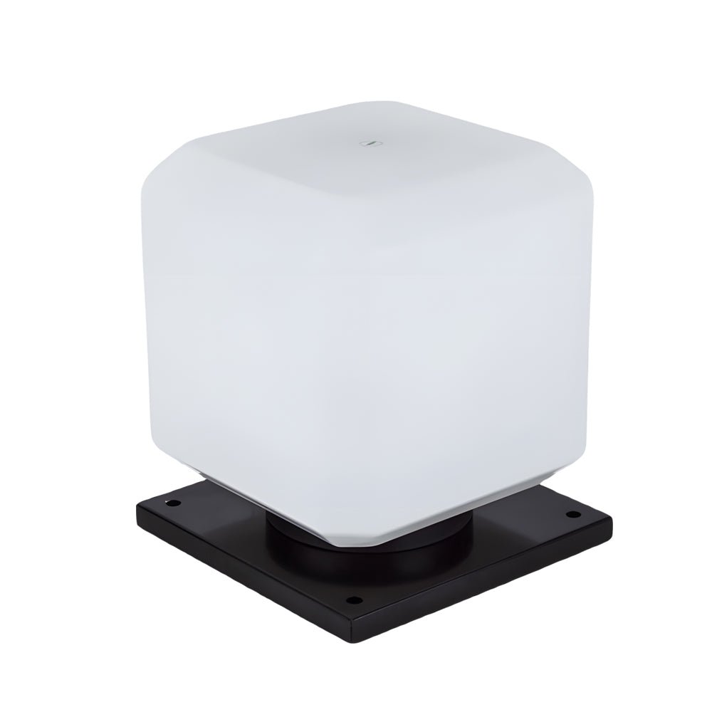 Modern Cube Outdoor LED Post Light - Waterproof Solar or Hardwired