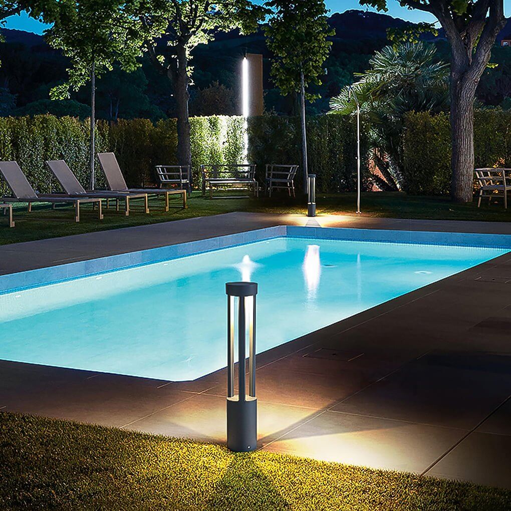 30W LED Bollard Light Modern Open Fixture Landscape Outdoor