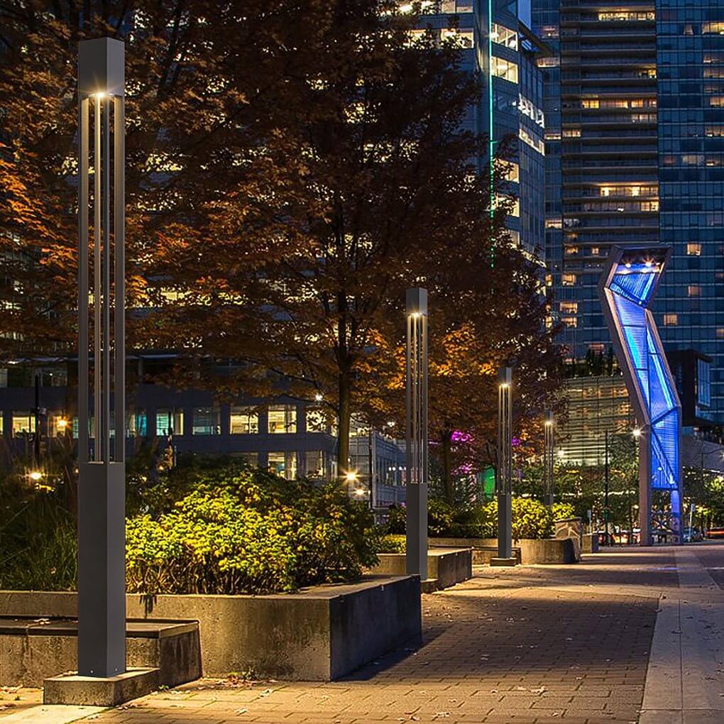 30W LED Bollard Light Modern Open Fixture Landscape Outdoor