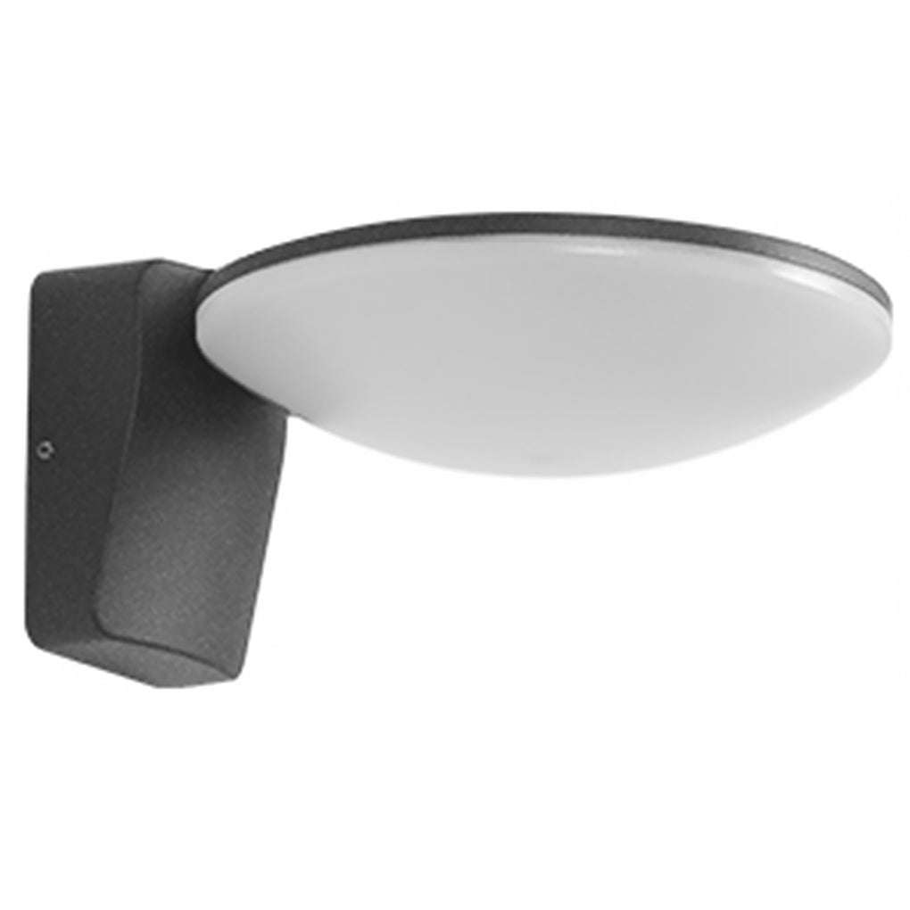 Solar LED Outdoor Wall Light - Modern Circular Design in Black
