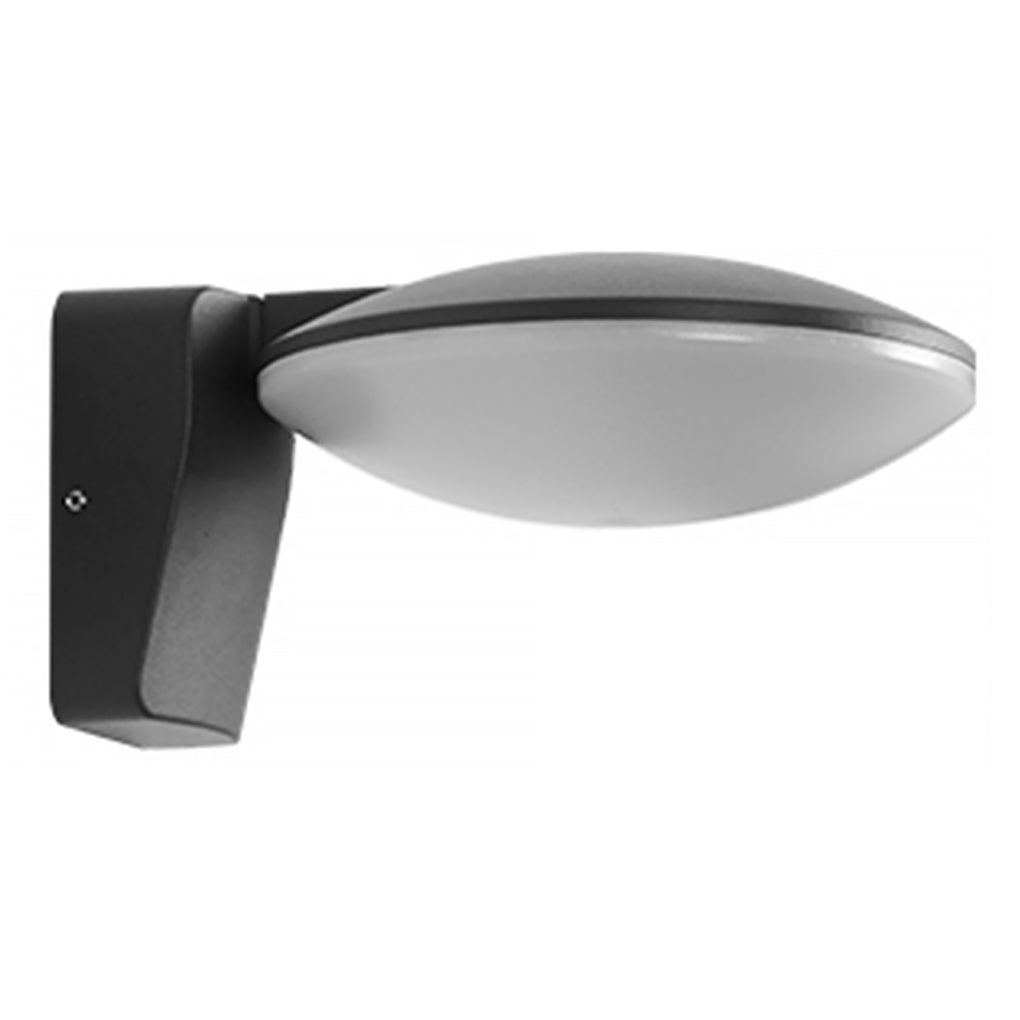 Solar LED Outdoor Wall Light - Modern Circular Design in Black