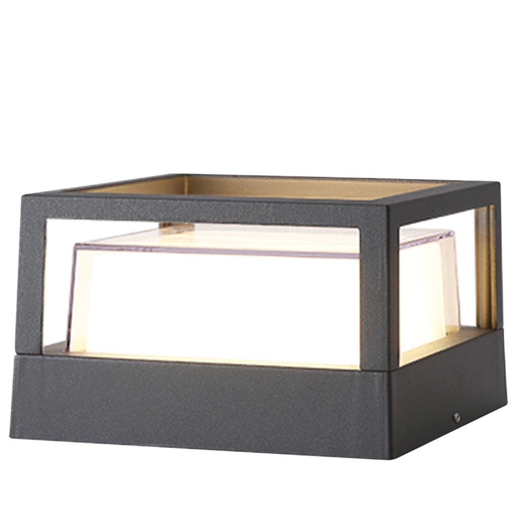 Square Double Layer Modern Outdoor Pier Mount Post Light