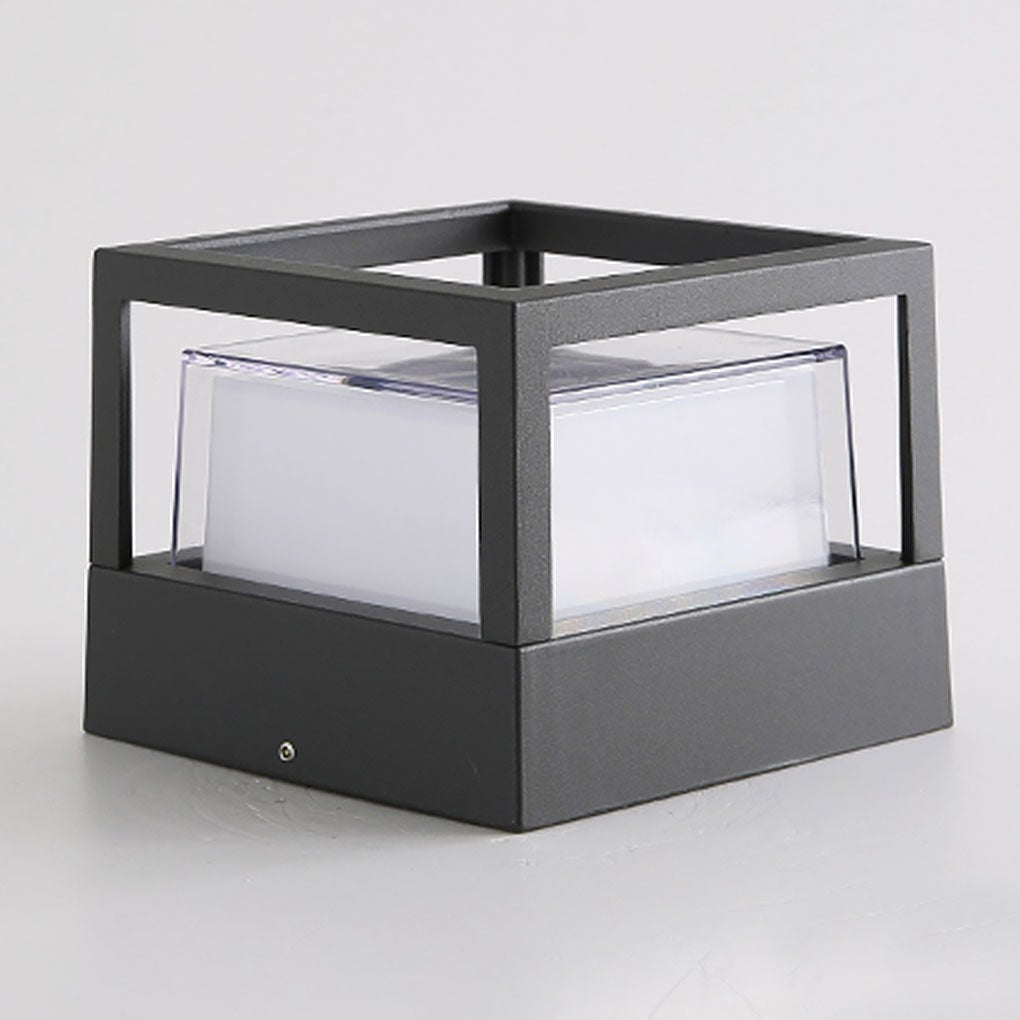 Square Double Layer Modern Outdoor Pier Mount Post Light