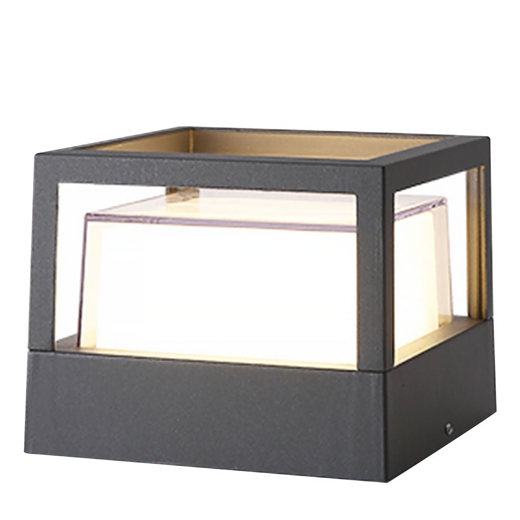 Square Double Layer Modern Outdoor Pier Mount Post Light