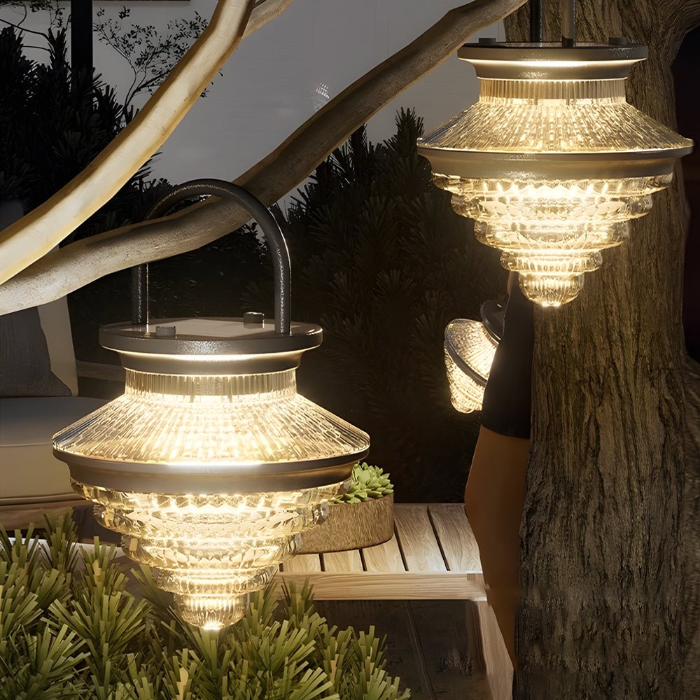 Modern Portable Solar LED Outdoor Lantern with USB Charging