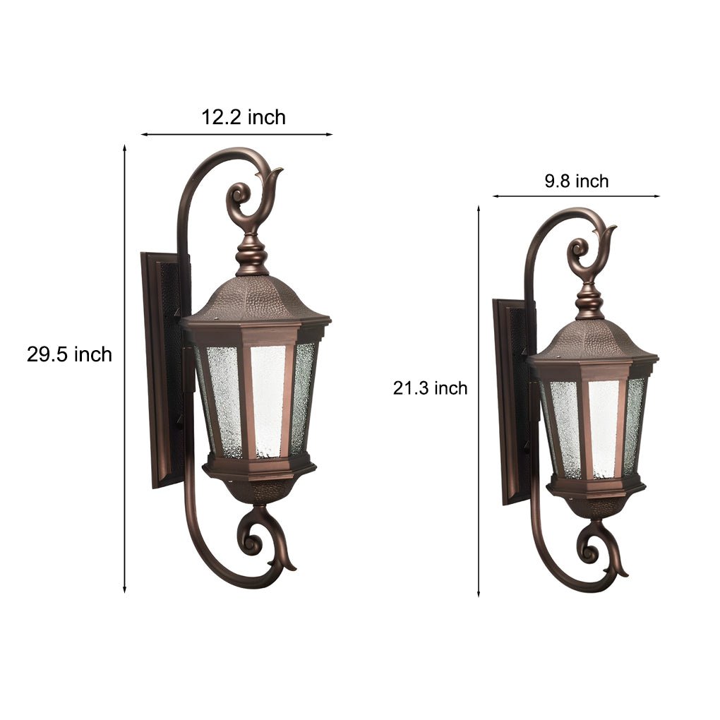 Retro Waterproof Outdoor Wall Light with Glass Shade