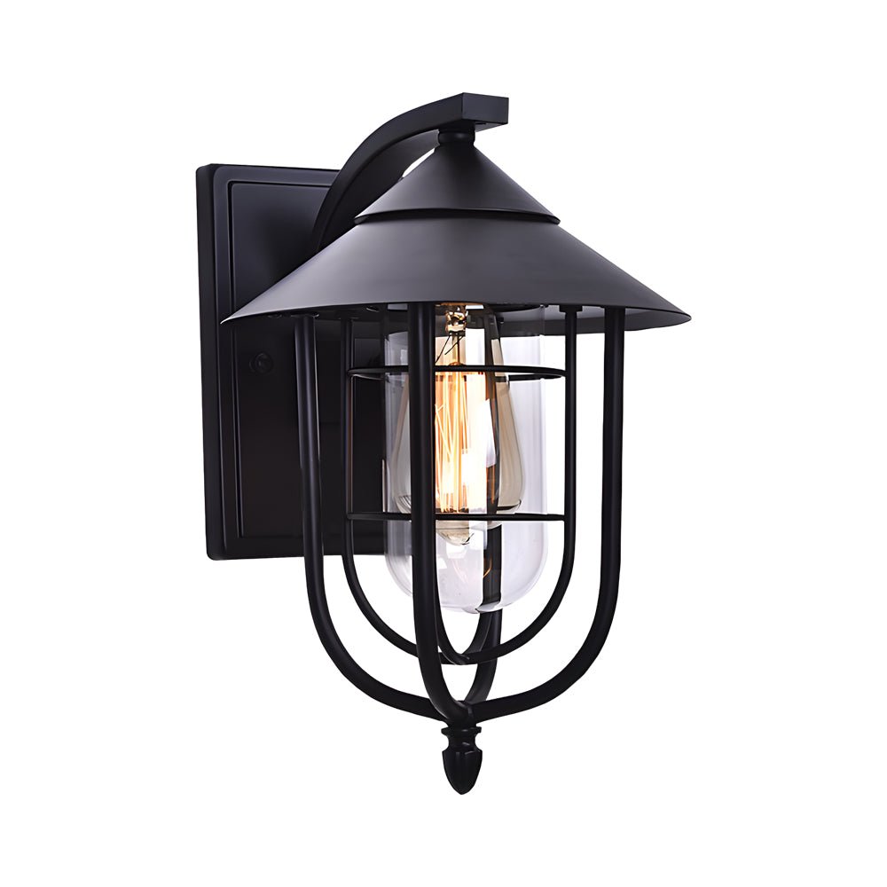 Modern Iron Glass Outdoor Wall Light with Motion Sensor