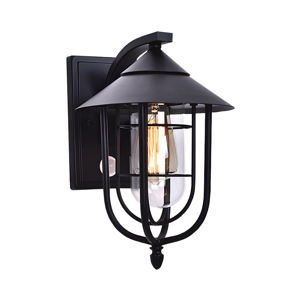 Modern Iron Glass Outdoor Wall Light with Motion Sensor